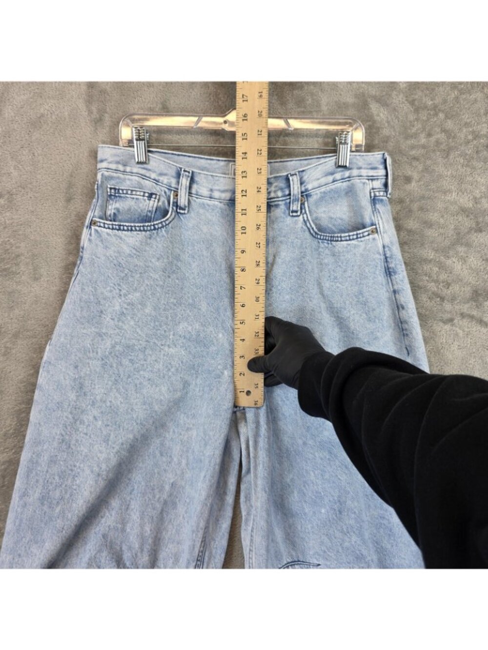 Gap Horseshoe High Rise Jeans Womens 29R Blue Light Wash Wide Leg Relaxed Denim - Picture 6 of 13